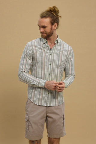 REDGREEN MEN Anton Shirt 1742 Khaki stripe