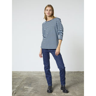 REDGREEN WOMAN Fie Long Sleeve T-shirt Long Sleeve Tee 164 Mid Blue Stripe
