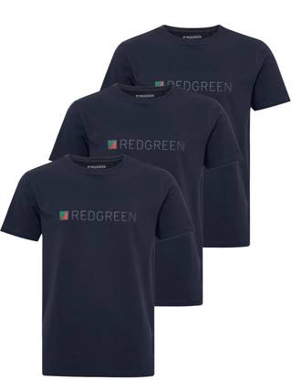 3-pak Redgreen T-shirts med logo til mænd i navy og klassisk pasform