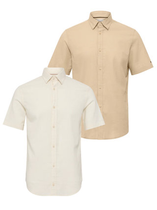 Asger Hørskjorte 2-pack – (Sand/hvid)