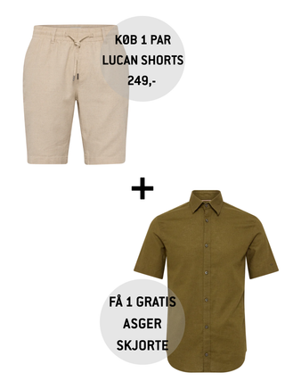 Køb 1 par Lucan shorts og få 1 Asger skjorte GRATIS (værdi: 399,-)