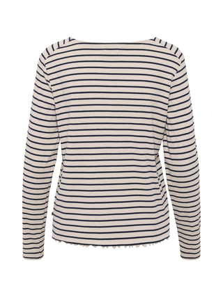 REDGREEN WOMAN Cambridge Long Sleeve Tee 121 Ecru Stripe