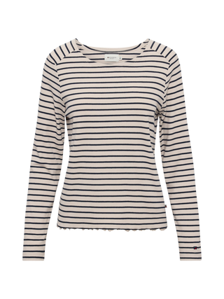 REDGREEN WOMAN Cambridge Long Sleeve Tee 121 Ecru Stripe