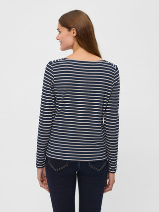 REDGREEN WOMAN Cambridge Long Sleeve Tee 169 Dark Navy Stripe