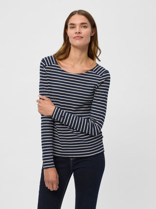 REDGREEN WOMAN Cambridge Long Sleeve Tee 169 Dark Navy Stripe