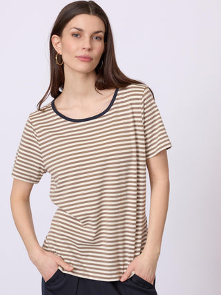 REDGREEN WOMAN Cecilie Tee Polo 185 Plum Stripe