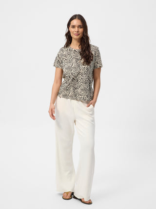 REDGREEN WOMAN Celina T-shirt Short Sleeve Tee 320 Off White Pattern