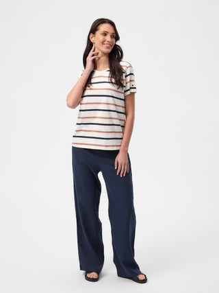 REDGREEN WOMAN Chris T-shirt Short Sleeve Tee 142 Dark Rose Stripe