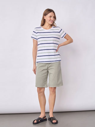 REDGREEN WOMAN Chris T-shirt Short Sleeve Tee 173 Light Green Stripe