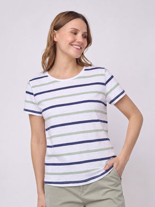REDGREEN WOMAN Chris T-shirt Short Sleeve Tee 173 Light Green Stripe
