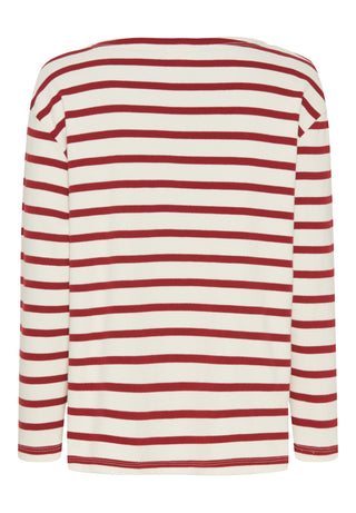REDGREEN WOMAN Claudia T-shirt  Long Sleeve Tee 147 Dark Red Stripe