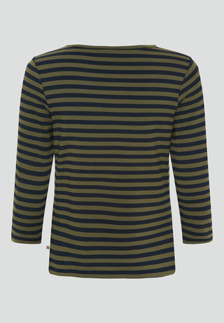 REDGREEN WOMAN Cleo T-shirt Long Sleeve Tee 171 Light Olive Stripe