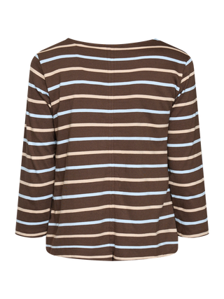 REDGREEN WOMAN Croco T-shirt Short Sleeve Tee 129 Dark Brown Stripe