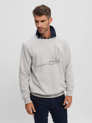 REDGREEN MEN Frankie Båd Sweatshirt Sweatshirt C - Grey Melange