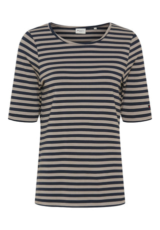 REDGREEN WOMAN Hedy Short Sleeve T-shirt Short Sleeve Tee 126 Light Brown Stripe