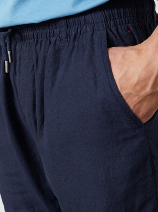 REDGREEN LUCAN LINEN SHORTS Shorts 0682 NAVY