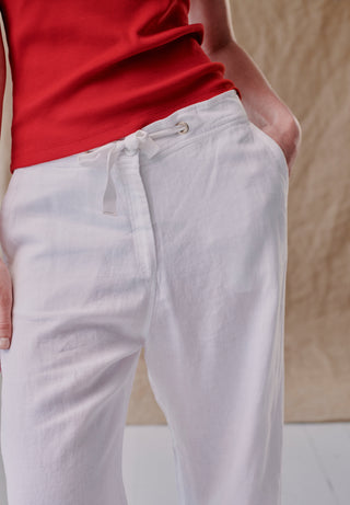 REDGREEN WOMAN Lenette Linen Pants Pants and Shorts Hvid