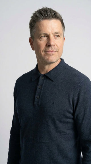 REDGREEN REDGREEN Langærmet Strikket Polo Knit Navy