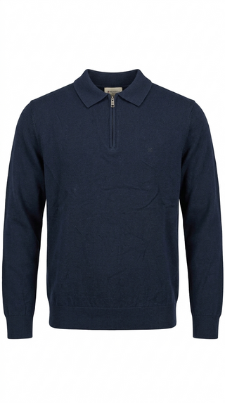 REDGREEN REDGREEN Langærmet Strikket Zip Polo Knit Navy
