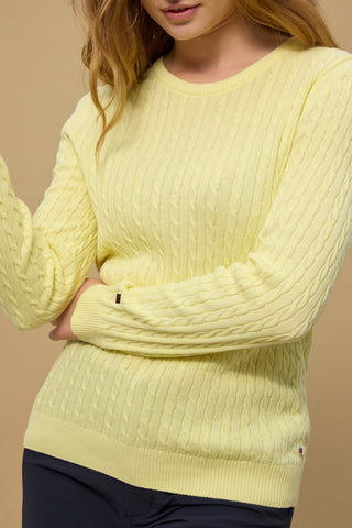 REDGREEN WOMAN Simone Cable knit  Knit 030 Yellow Pastel