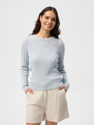 REDGREEN WOMAN Susan Cable Knit Knit 461 Sky Blue Melange