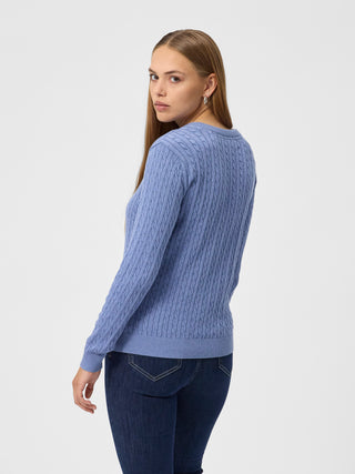 REDGREEN WOMAN Susan Cable Knit Knit 464 Mid Blue Melange