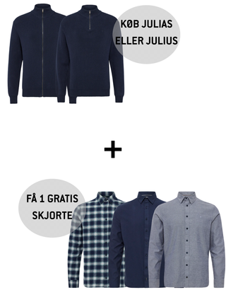 Køb 1 strik & få 1 GRATIS skjorte (værdi: 499,-)