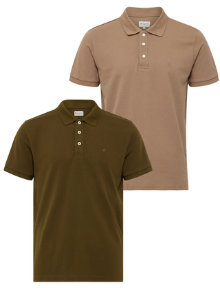 Carl Polo 2-pak – (Brun/Armygrøn)