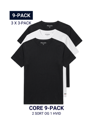 Core 9-pack T-shirt - 2 Black & 1 White